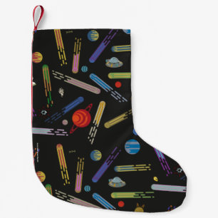 Meia De Natal Pequena RICK E MORTY™  Padrão de Cometa Espacial Extern
