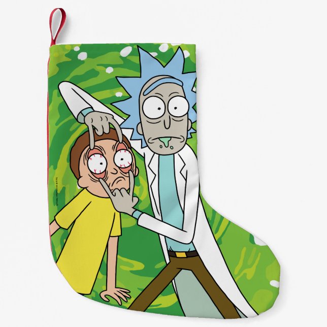 Meia De Natal Pequena RICK E MORTY™| Veja Isso (Frente)