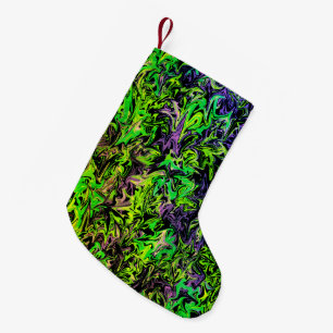 Meia De Natal Pequena Rochas brilhantes de verde e mais em preto