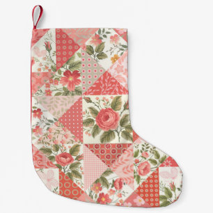 Meia De Natal Pequena Rosas Borboletas Sem Fios