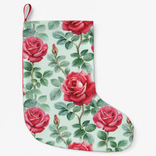 Meia De Natal Pequena Rosas De Aquarelas: Ilustração Sem Costura Floral.