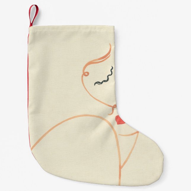 Meia De Natal Pequena rosto de abstrato. linda mulher. moda (Frente)