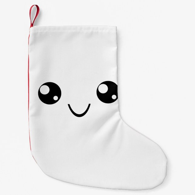 Meia De Natal Pequena Rosto de Sorriso (Frente)
