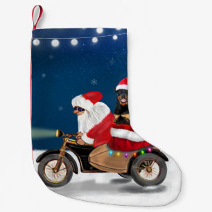 Meia De Natal Pequena Rottweiler Cachorro Natal Papai Noel