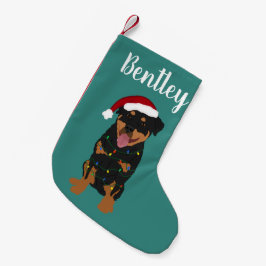 Meia De Natal Pequena Rottweiler de Natal Personalizado