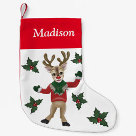 Meia De Natal Pequena Rudolph Red Nosed Reindeer Nome personalizado
