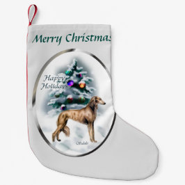 Meia De Natal Pequena Saluki Christmas