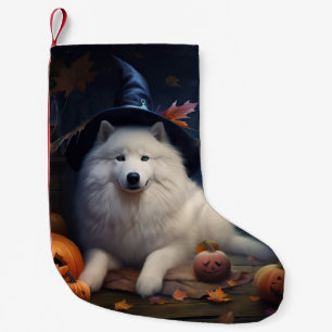 Meia De Natal Pequena Samoyed Pumpkins Halloween Scary