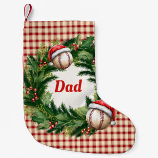 Meia De Natal Pequena Santa Cap Baseball Dad Personalized