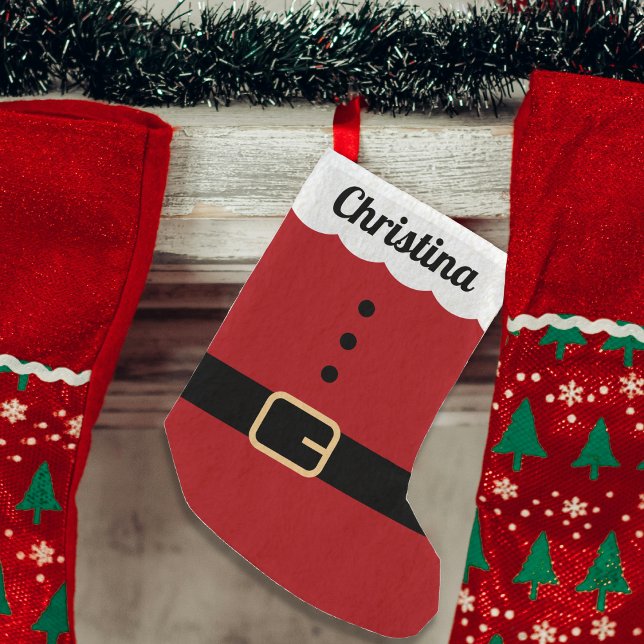 Meia De Natal Pequena Santa Claus Suit (Santa Claus Suit Small Christmas Stocking
)