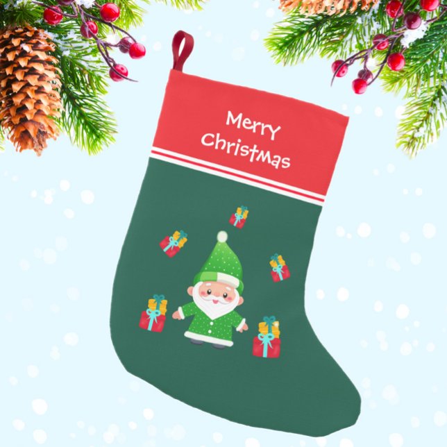 Meia De Natal Pequena Santa Clause com presentes (Criador carregado)