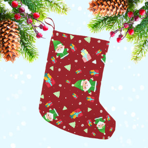 Meia De Natal Pequena Santa Clause com presentes