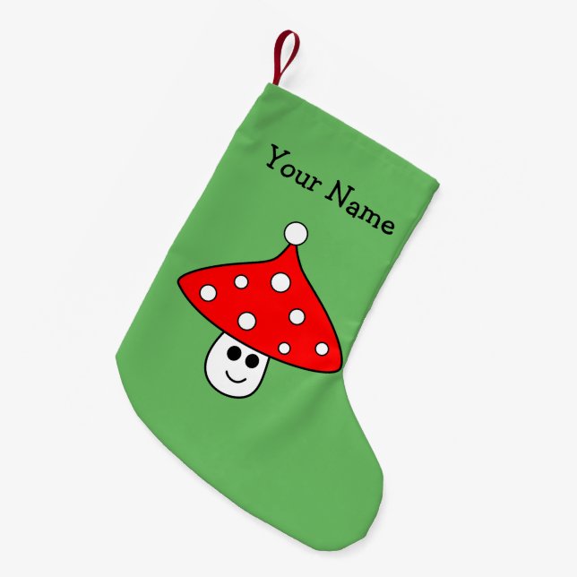 Meia De Natal Pequena Santa Hat Mushroom - Parada de Natal (Frente (Pendurada))