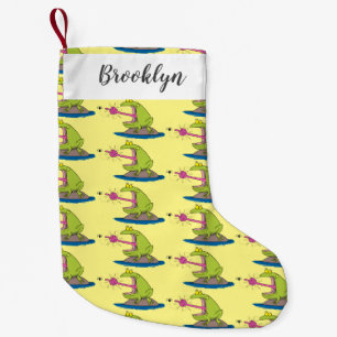 Meia De Natal Pequena Sapo engraçado e desenho animado