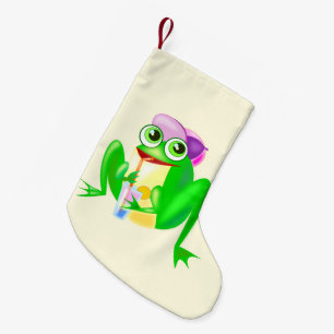 Meia De Natal Pequena Sapo feliz