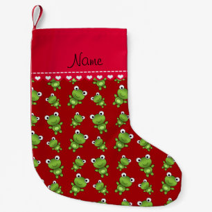 Meia De Natal Pequena Sapos vermelhos conhecidos personalizados