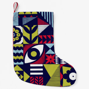 Meia De Natal Pequena Scandinavian or retro style graphic pattern. Hand-
