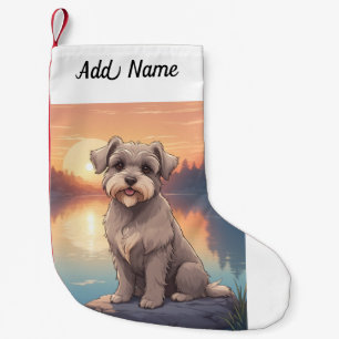 Meia De Natal Pequena Schnauzer