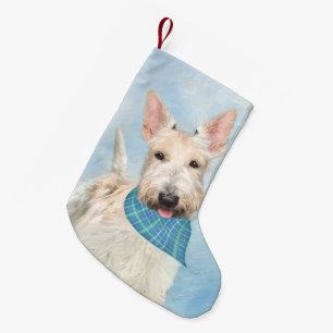Meia De Natal Pequena Scottish Terrier Wheaten Dog Painting