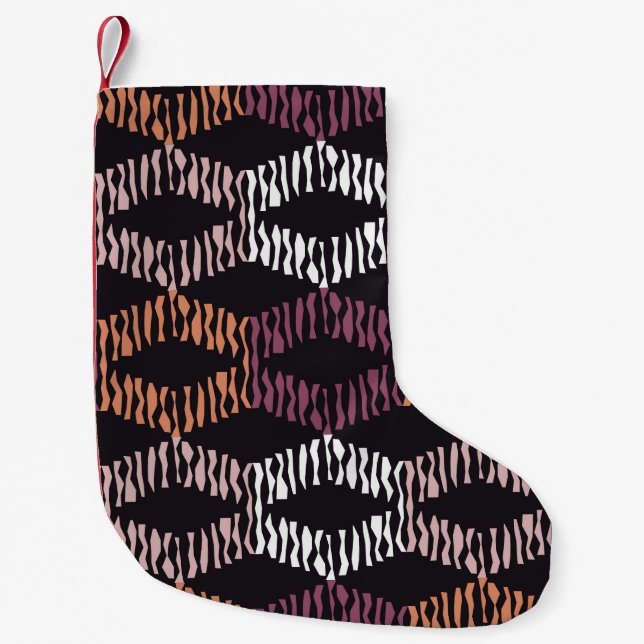Meia De Natal Pequena Seamless abstract geometric pattern. Strips. Mosai (Frente)