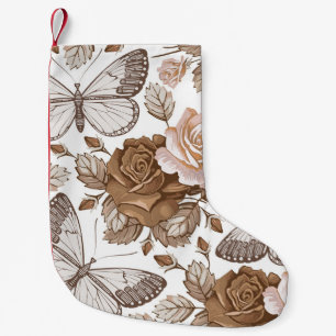 Meia De Natal Pequena Seamless Butterflies moths insect fly. Flowers pat