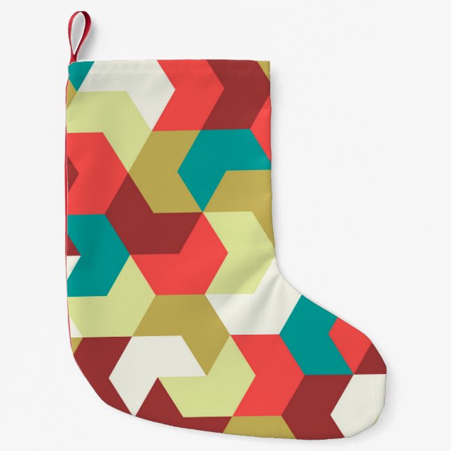 Meia De Natal Pequena Seamless pattern. Endless background of geometric  (Frente)