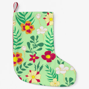 Meia De Natal Pequena Seamless pattern flower and leaveshome decor, back