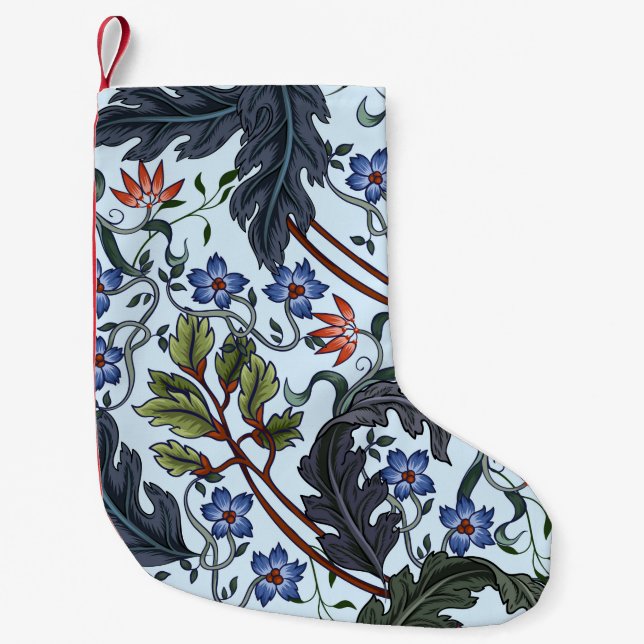 Meia De Natal Pequena Seamless pattern with flowers in art deco style. M (Frente)