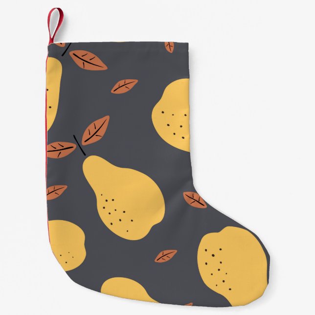 Meia De Natal Pequena Seamless pattern with pears. Fruits light modern t (Frente)