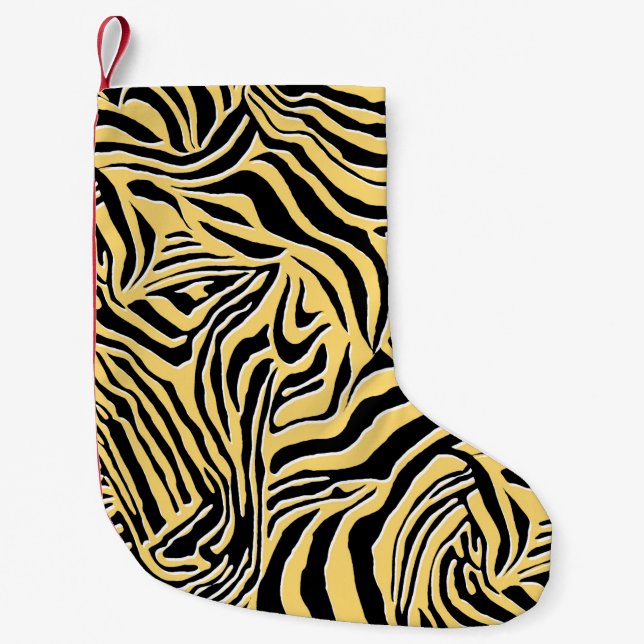Meia De Natal Pequena Seamless zebra pattern, animal. wallpaper,abstract (Frente)