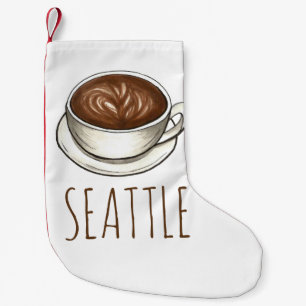 Meia De Natal Pequena Seattle Washington WA Taça Latino de Café Barista