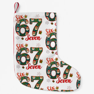 Meia De Natal Pequena Seis Sete 67 6 7 Meme Natal Xmas Papai Noel Chapéu