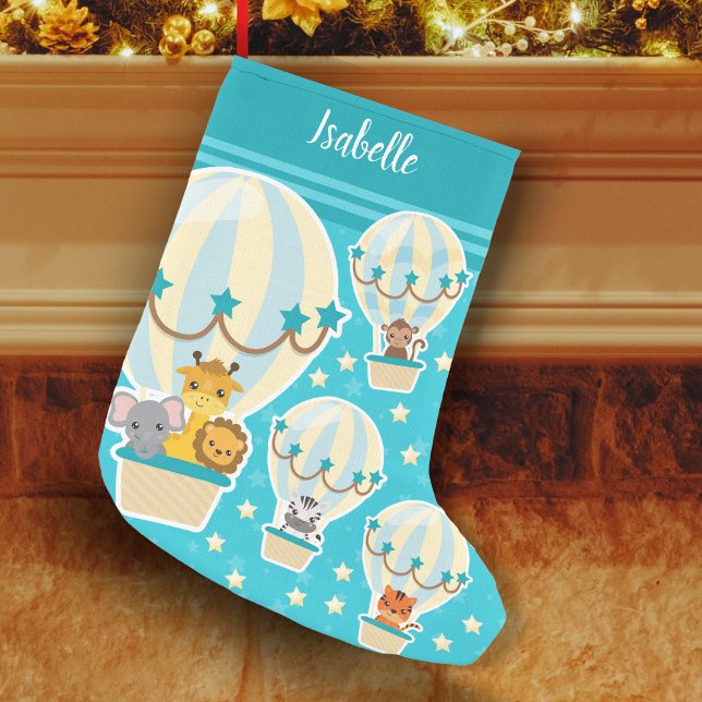 Meia De Natal Pequena Selva-branca voando em balões de ar quente (Criador carregado)