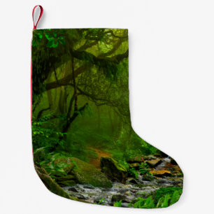 Meia De Natal Pequena Selva do Nepal com selva de rios, floresta, terra,