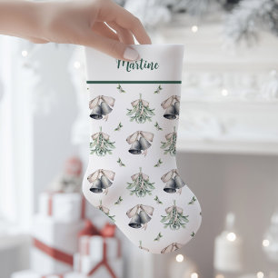Meia De Natal Pequena Sempre-Viva Sininhos Tradicional