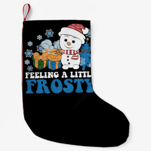 Meia De Natal Pequena Sentindo um Pouco de Gelo Boneco de Neve Neve Nata