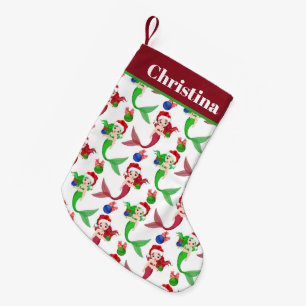 Meia De Natal Pequena Sereia bonito do feriado do Natal