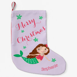 Meia De Natal Pequena Sereia Natal Personalizado Roxo
