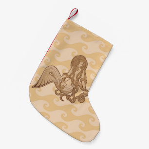 Meia De Natal Pequena Sereia Sentada