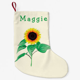 Meia De Natal Pequena Seu nome Sunflower Christmas Stocks
