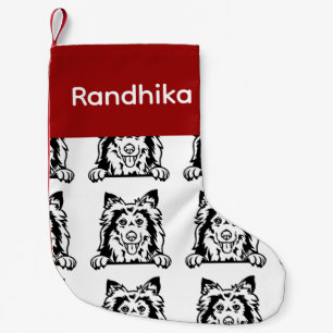 Meia De Natal Pequena Shetland Sheepdog meias personalizadas para cães -