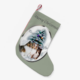 Meia De Natal Pequena Shetland Sheepdog Natal