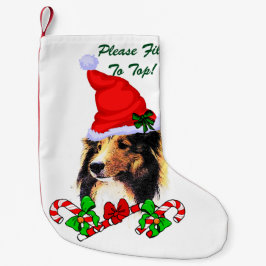 Meia De Natal Pequena Shetland Sheepdog Natal