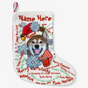 Meia De Natal Pequena Shiba Inu Doge Natal Pet Personalizado