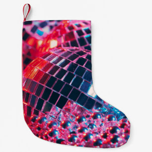 Meia De Natal Pequena Shiny disco party background with mirror balls ref