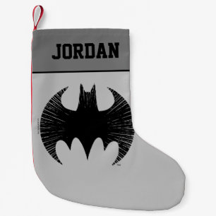 Meia De Natal Pequena Símbolo Batman Logotipo Streak