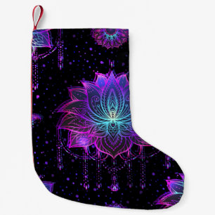 Meia De Natal Pequena Símbolo sem costura da Flor do ornamentado Lotus