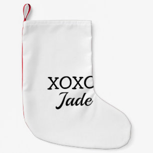 Meia De Natal Pequena Simple minimal xoxo love add your text name throw