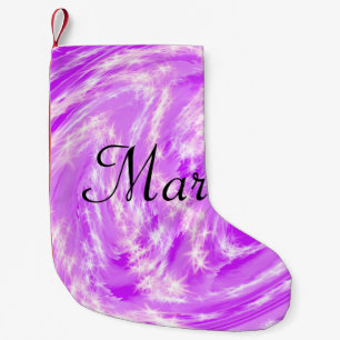 Meia De Natal Pequena simples minimal leve rosa pastel adicione seu nome