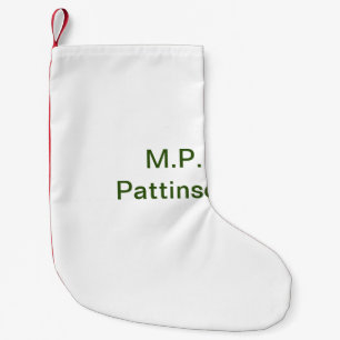 Meia De Natal Pequena Simples minimal verde adicione seu texto nome foto